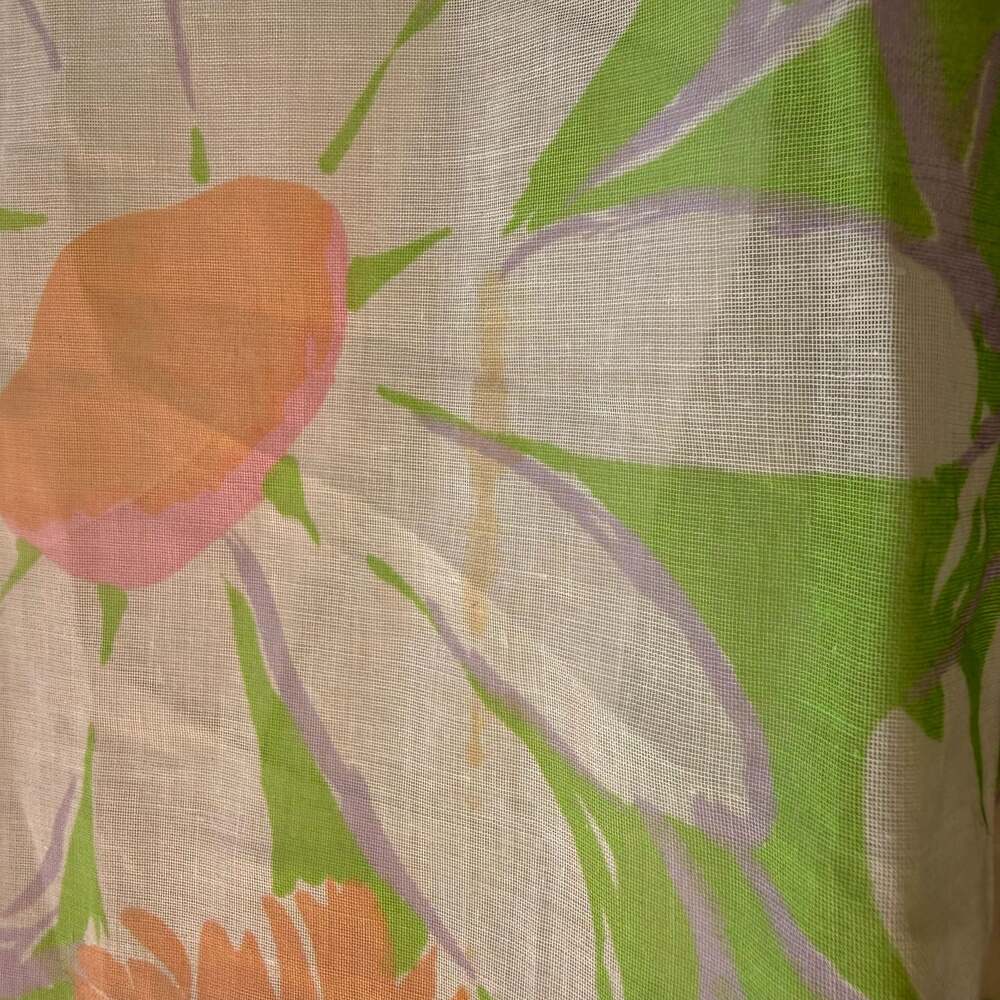 Vintage 1960s Union Label Floral Chiffon Empire Waist Maxi Dress - Picture 8 of 14